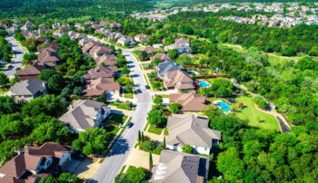 View of neighborhood and homes in Cedar Park and Leander, TX